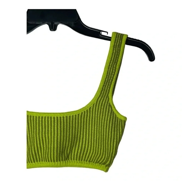 1789. REVOLVE X FOR LOVES & LEMONS GEMMA BRALETTE SIZE XSMALL KNITTED LIME GREEN - Picture 3 of 8